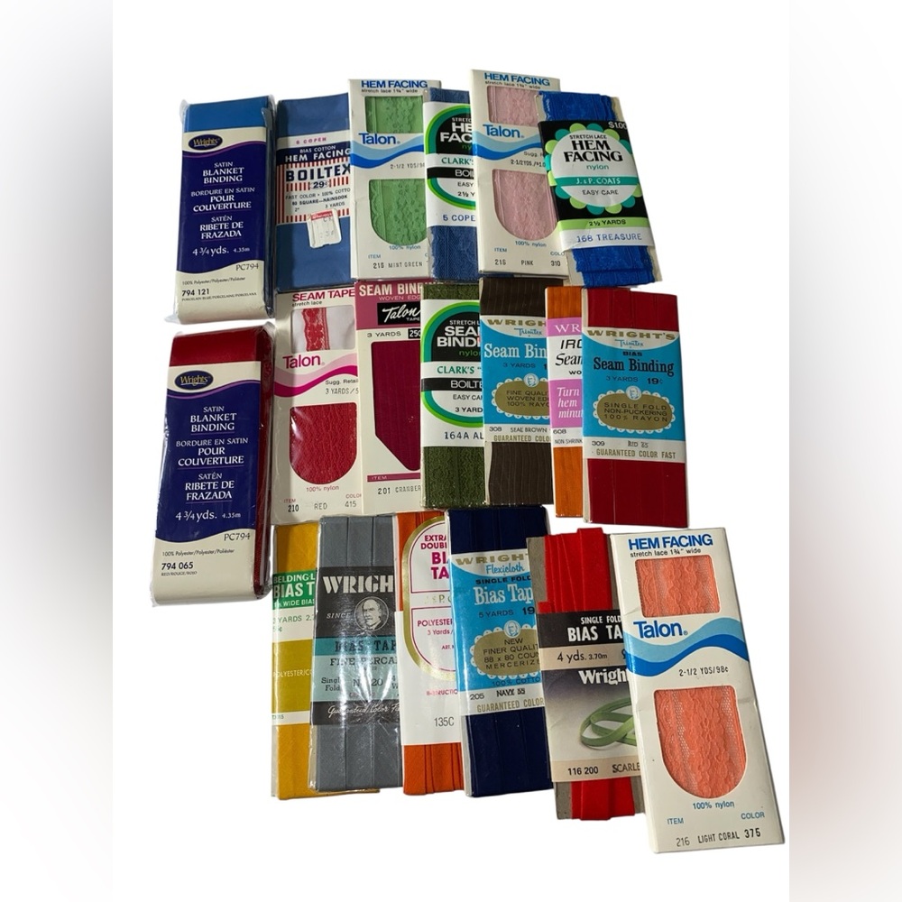9A* sewing lot blanket binding bias tape hem facing seam binding vintage 15 pack - Picture 1 of 9